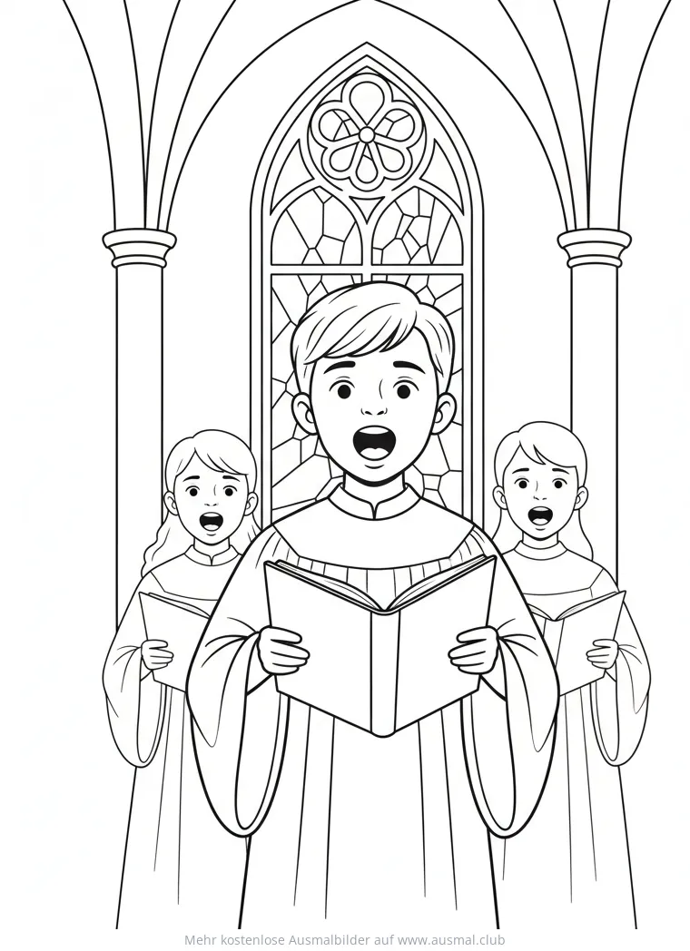 Kirchenchor mit Kindern Ausmalbild