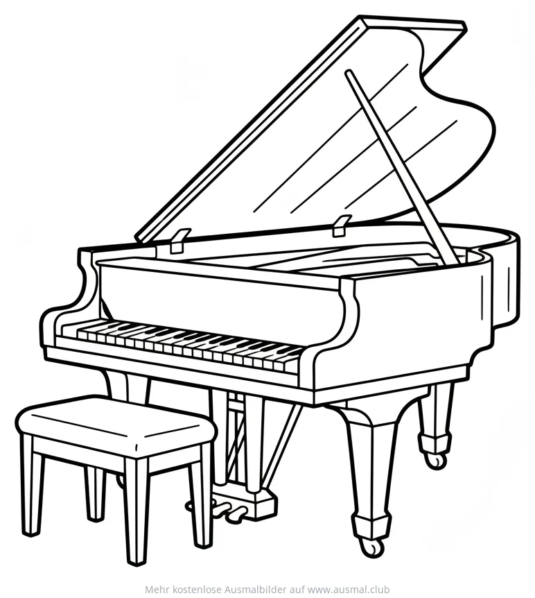 Flügel mit Hocker Ausmalbild