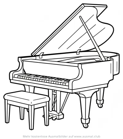 Flügel mit Hocker Ausmalbild