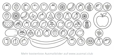 Früchte Klavier Ausmalbild