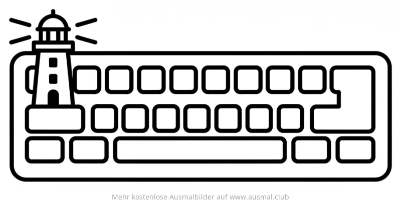 Leuchtturm auf Keyboard Ausmalbild