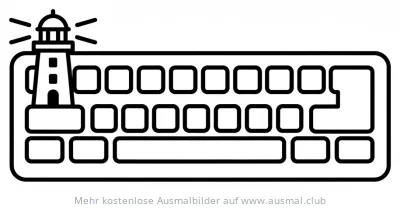 Leuchtturm auf Keyboard Ausmalbild