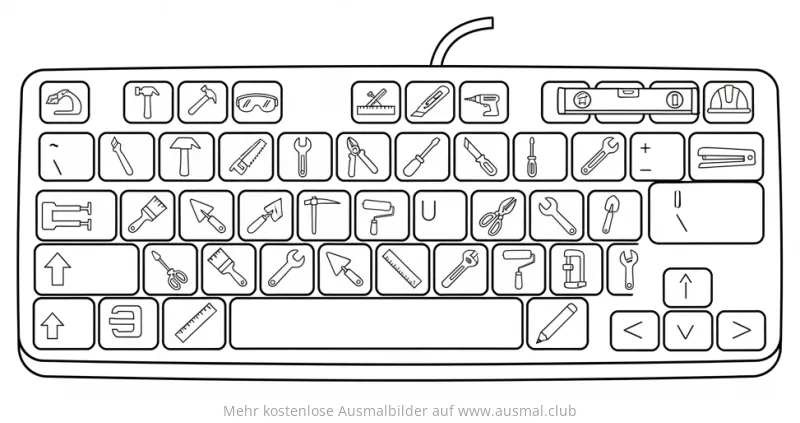 Werkzeug Keyboard Ausmalbild