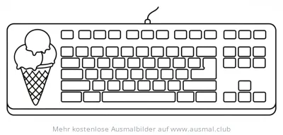Keyboard mit Eis Ausmalbild