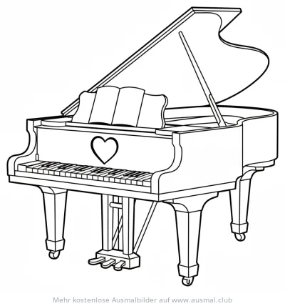 Flügel Ausmalbild mit Herz-Dekoration