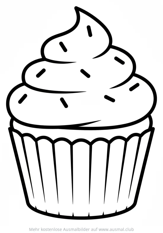 Cupcake Ausmalbild mit Streuseln