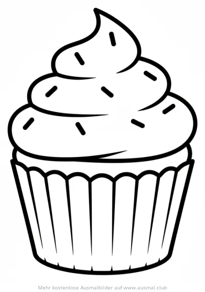 Cupcake Ausmalbild mit Streuseln