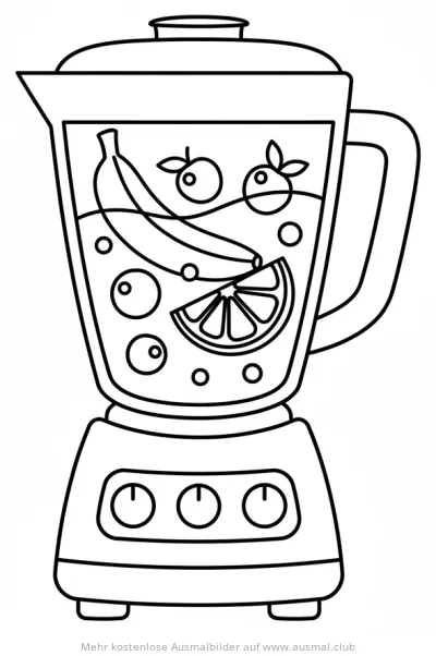 Smoothie im Mixer Ausmalbild