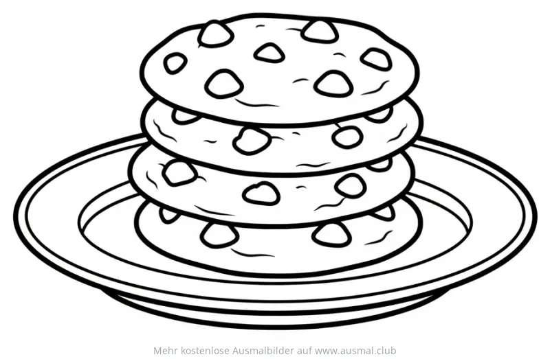 Kekse auf Teller Ausmalbild