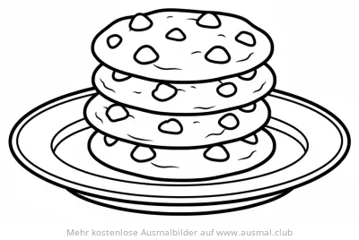 Kekse auf Teller Ausmalbild