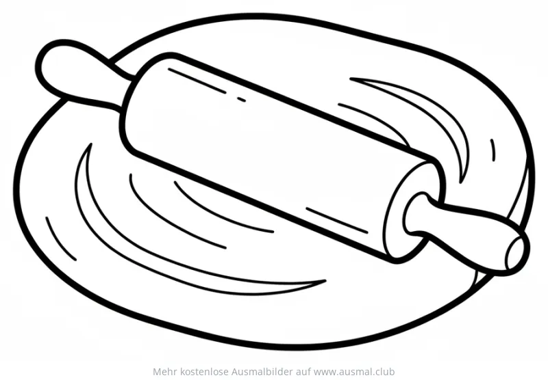Nudelholz auf Teig Ausmalbild
