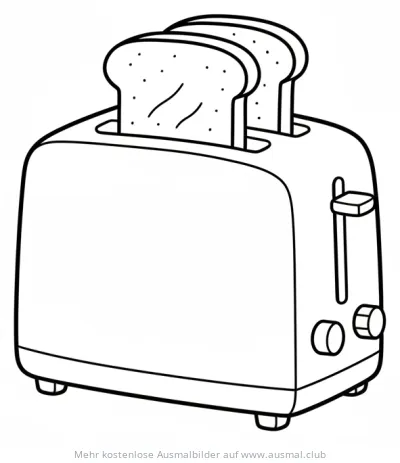 Toaster mit zwei Toastscheiben Ausmalbild