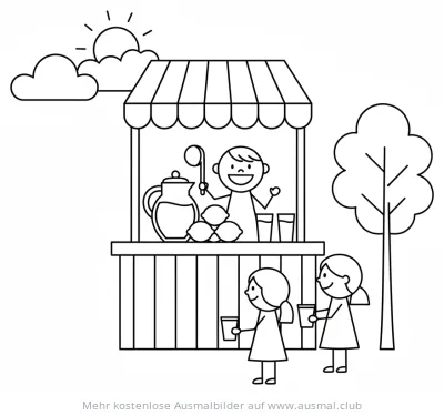Limonadenstand Ausmalbild mit Kindern