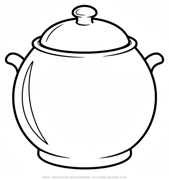 Zuckerdose mit Deckel Ausmalbild