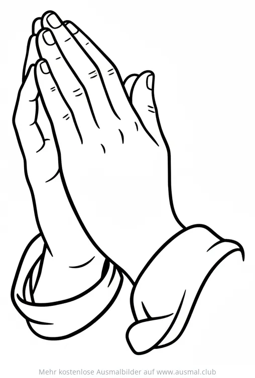 Betende Hände Ausmalbild für Konfirmation