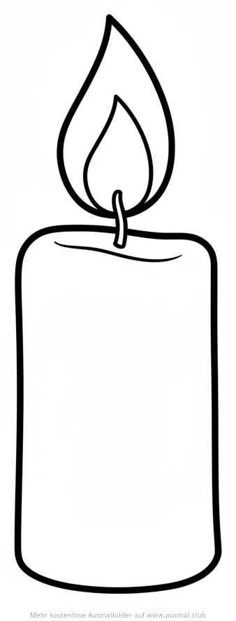 Brennende Kerze Ausmalbild für die Konfirmation