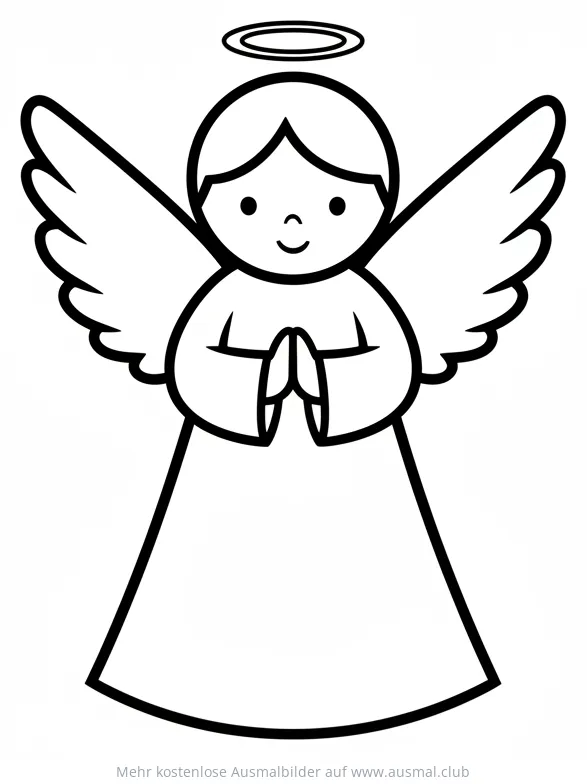 Engel Ausmalbild mit Heiligenschein und Flügeln