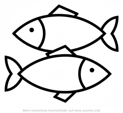 Zwei Fische Symbol Ausmalbild