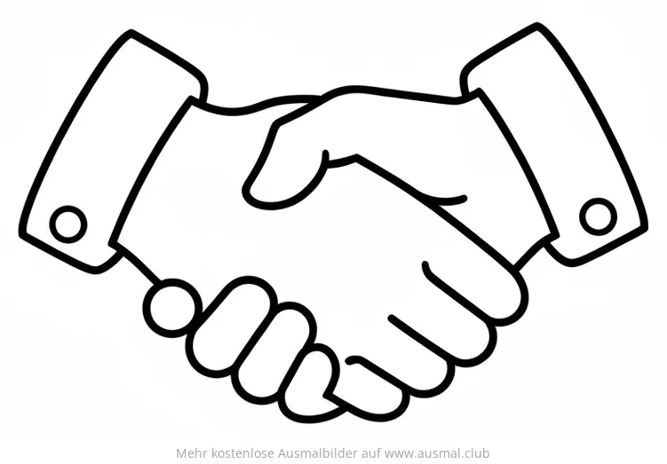 Handschlag Ausmalbild zur Konfirmation