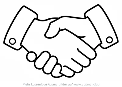 Handschlag Ausmalbild zur Konfirmation