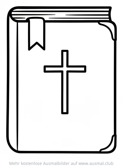 Bibel mit Kreuz Ausmalbild