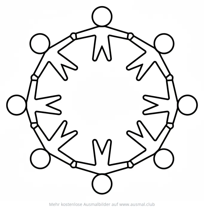 Menschenkreis Ausmalbild für Konfirmation