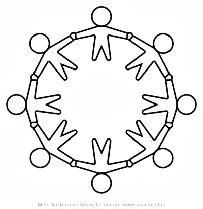Menschenkreis Ausmalbild für Konfirmation