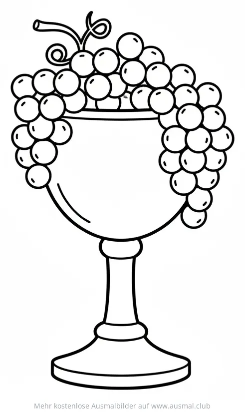 Kelch mit Trauben Ausmalbild für Konfirmation