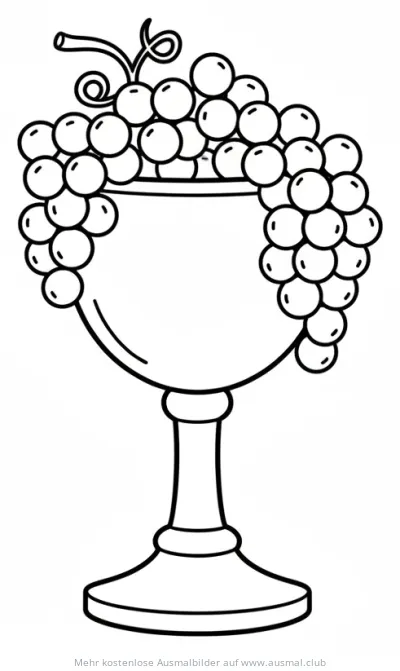 Kelch mit Trauben Ausmalbild für Konfirmation