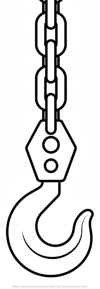 Kran Haken an Kette Ausmalbild