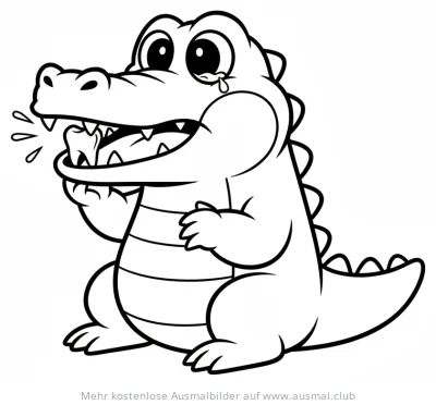 Krokodil mit Zahnschmerz Ausmalbild