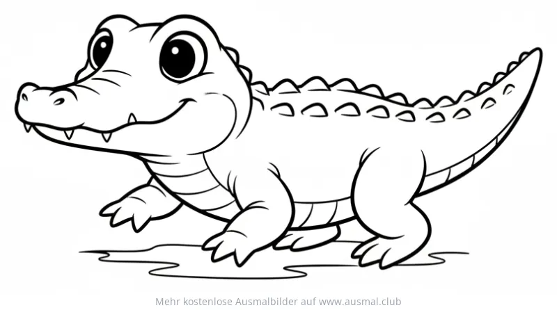 Freundliches Krokodil Ausmalbild