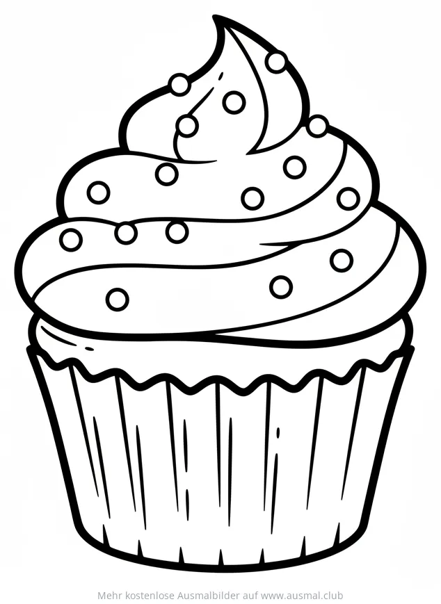 Cupcake Ausmalbild mit Streuseln