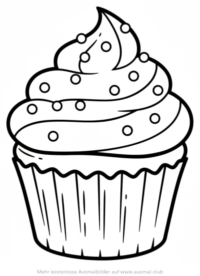 Cupcake Ausmalbild mit Streuseln