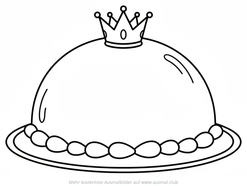 Prinzessintorte Ausmalbild mit Krone