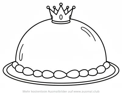 Prinzessintorte Ausmalbild mit Krone