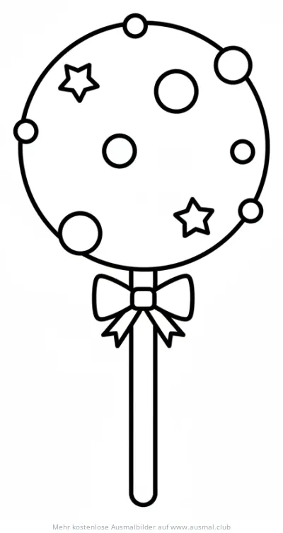 Cakepop Ausmalbild mit Schleife