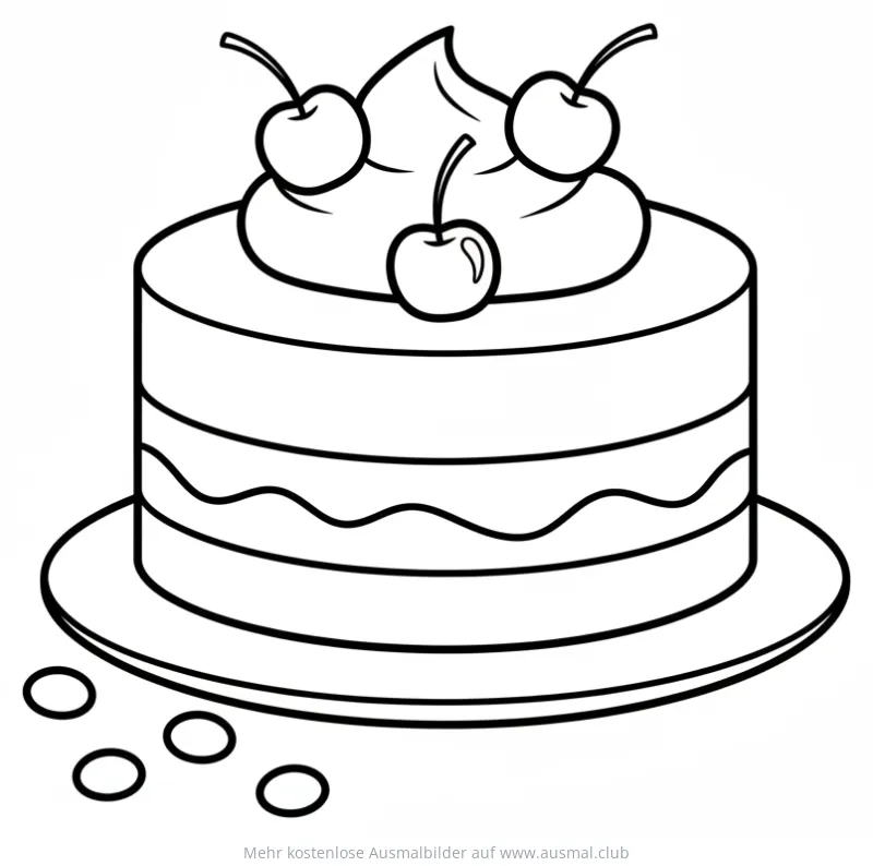 Moussetorte mit Kirschen Ausmalbild