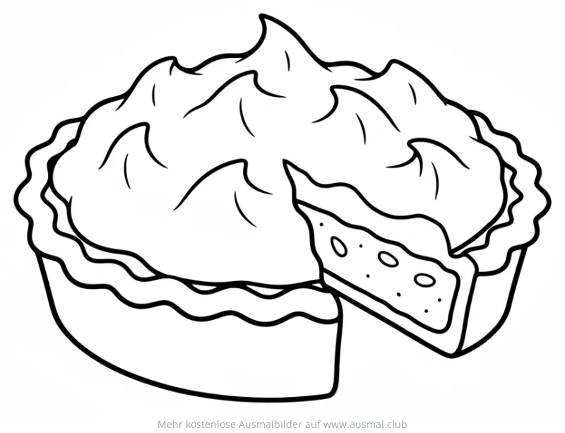 Zitronenkuchen Ausmalbild mit fehlendem Stück