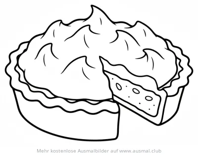 Zitronenkuchen Ausmalbild mit fehlendem Stück