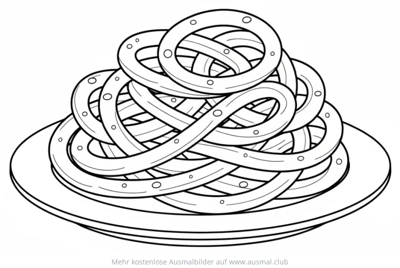 Trichterkuchen Ausmalbild auf einem Teller