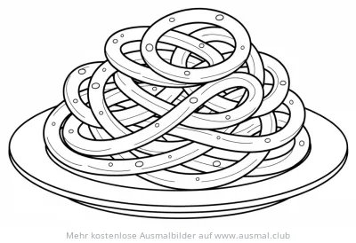 Trichterkuchen Ausmalbild auf einem Teller