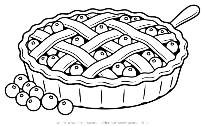 Cranberrykuchen Ausmalbild