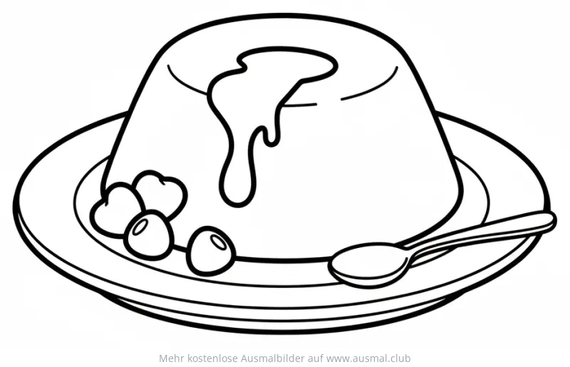 Lavakuchen Ausmalbild mit Sirup und Beeren
