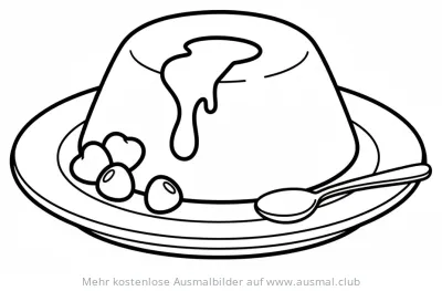 Lavakuchen Ausmalbild mit Sirup und Beeren