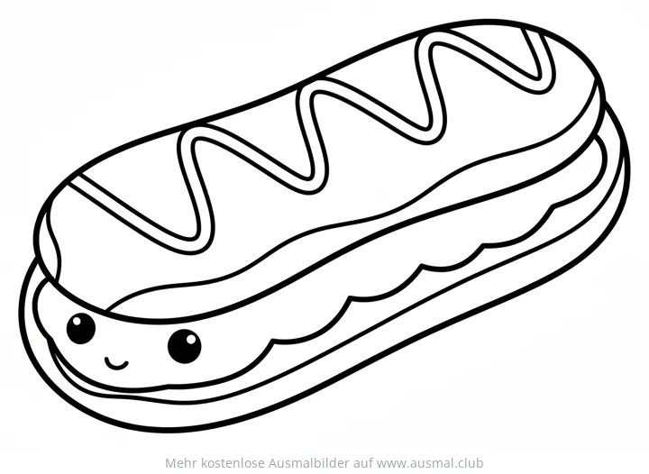 Freundlicher Éclair Ausmalbild