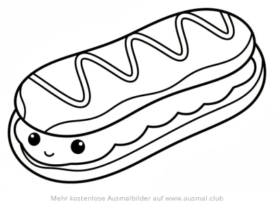 Freundlicher Éclair Ausmalbild