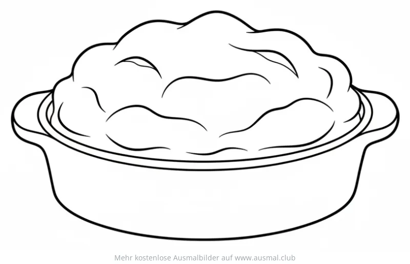 Soufflé in Auflaufform Ausmalbild