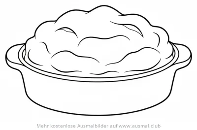 Soufflé in Auflaufform Ausmalbild