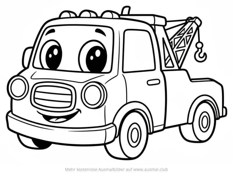 Cartoon Abschleppwagen Ausmalbild